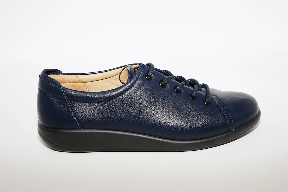 HOTTER - Dew Navy Leather Lace Shoe