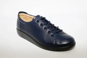 HOTTER - Dew Navy Leather Lace Shoe