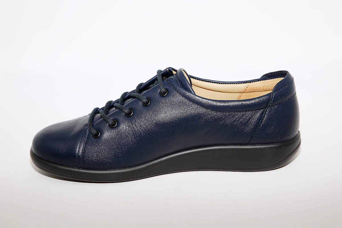 HOTTER - Dew Navy Leather Lace Shoe