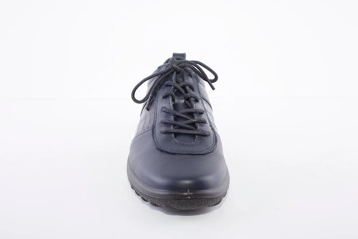 HOTTER - Tansy Navy Croc Leather Lace Shoe