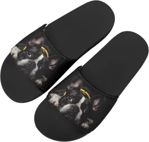 Howilath Blue Butterfly Print Summer Slide Slippers for Men Women Kid, Sunflower Colorful Tie-dye Animals House Slippers Slide Sandal Non-Slip Light Weight