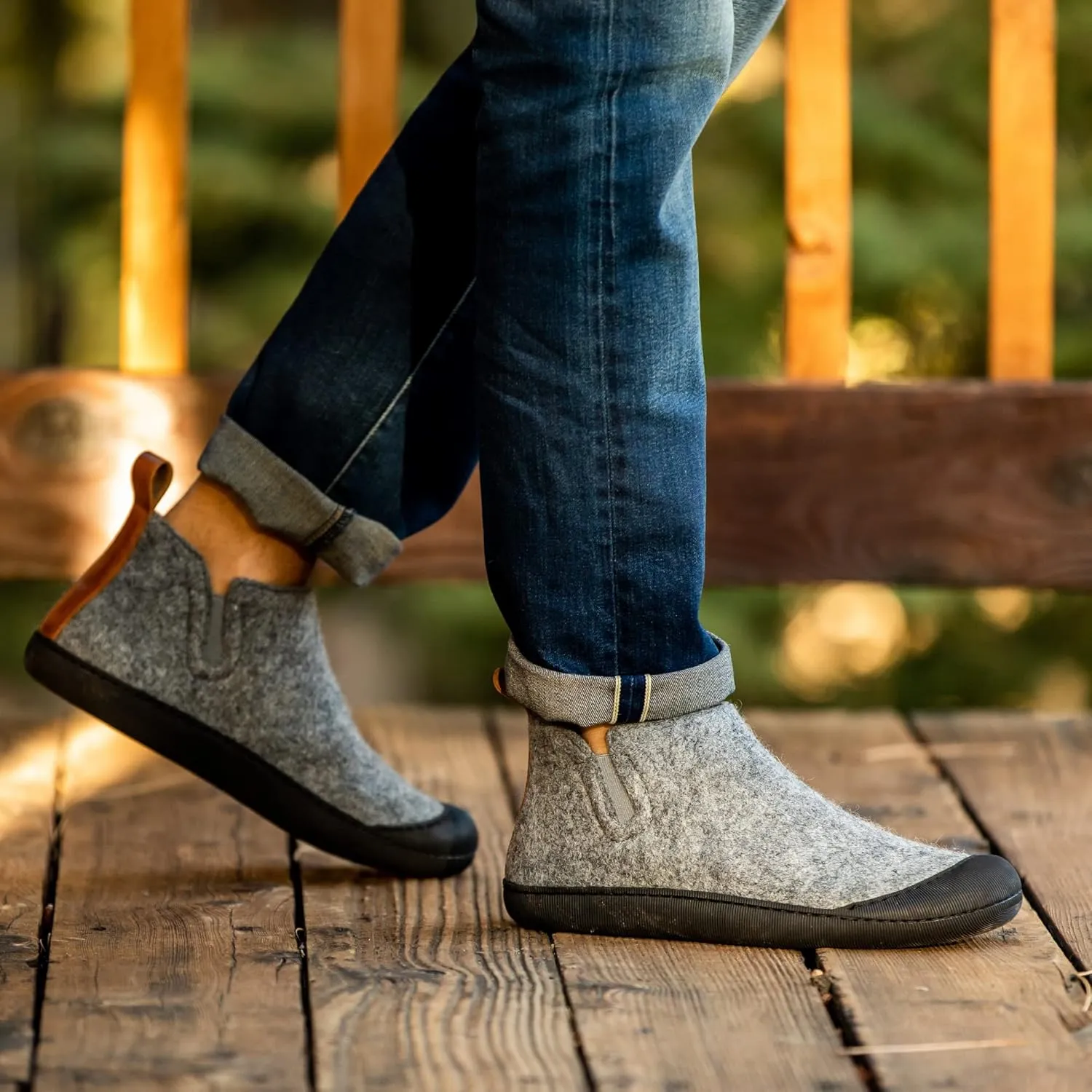 Huckberry Greys Men's Outdoor Slipper Boot, Upper Wool Blend & Recycled Rubber Outsole, Reinforced Toe Box
