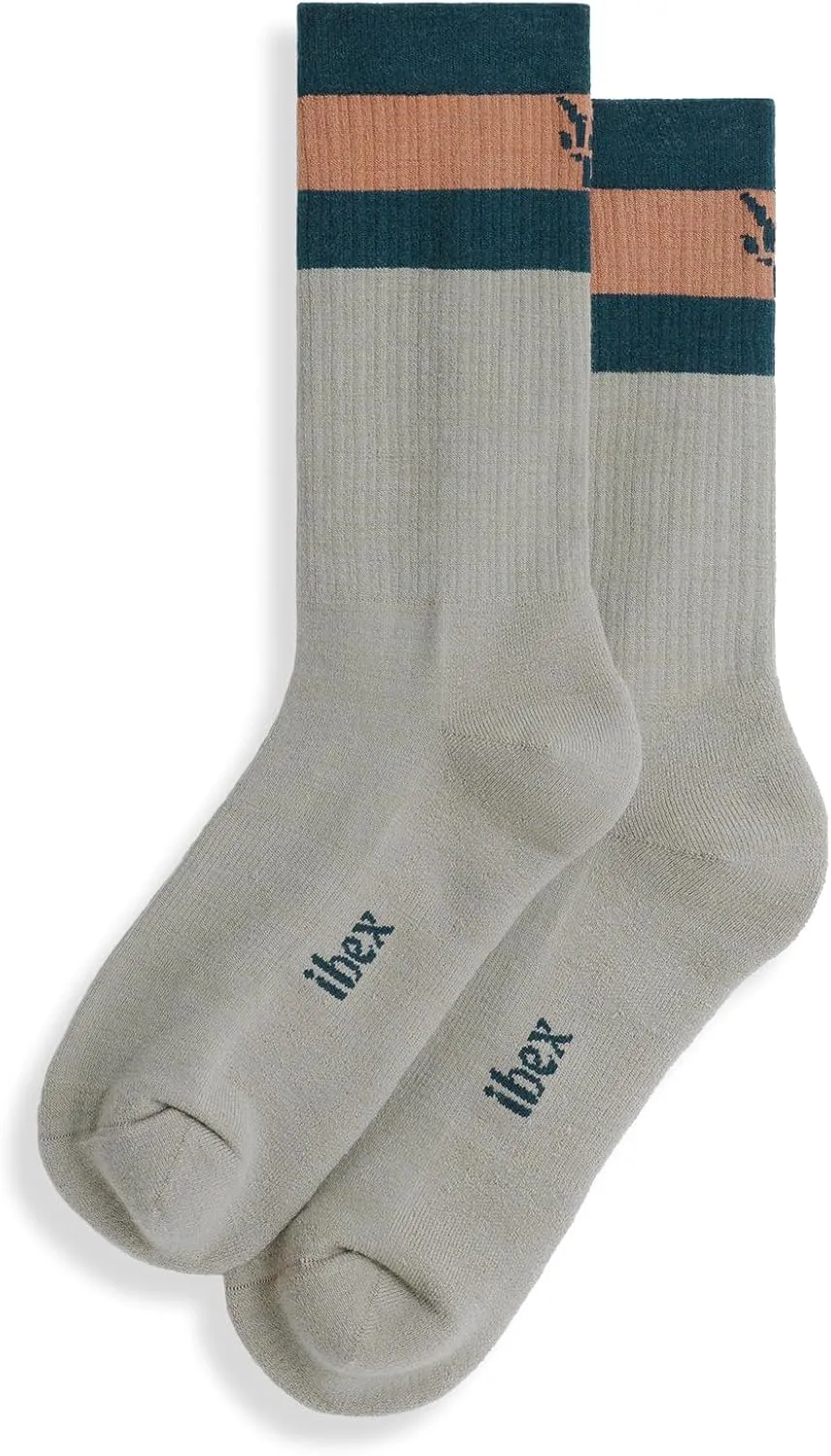 IBEX Merino Wool Traverse Unisex Hiking Socks | Crew Socks with Seamless Toe & Arch Support | Odor-Resistant Trekking Socks