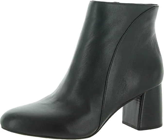 INC Womens Farren Leather Ankle Ankle Boots Black 7.5 Medium (B,M)