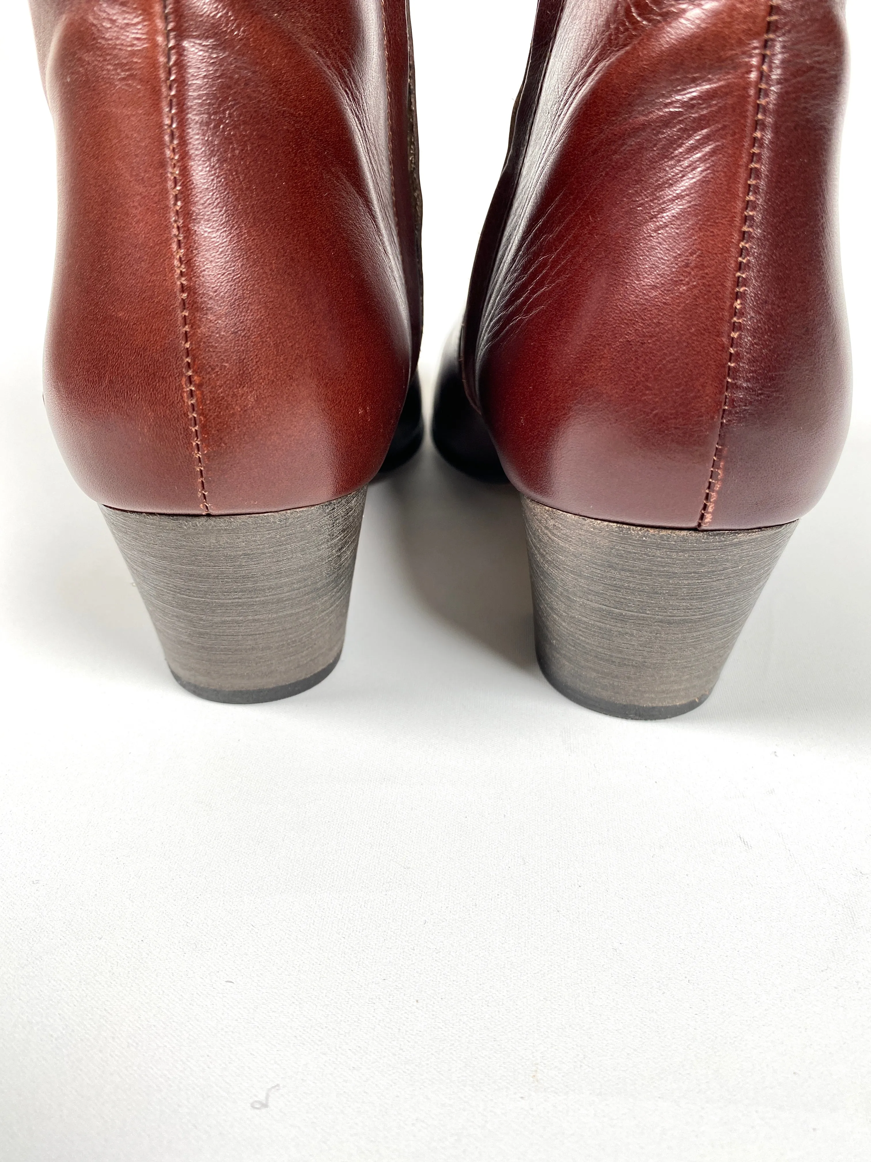 ISABEL MARRANT - DICKER COGNAC LEATHER ANKLE BOOTS - SZ 38 - NEW IN BOX