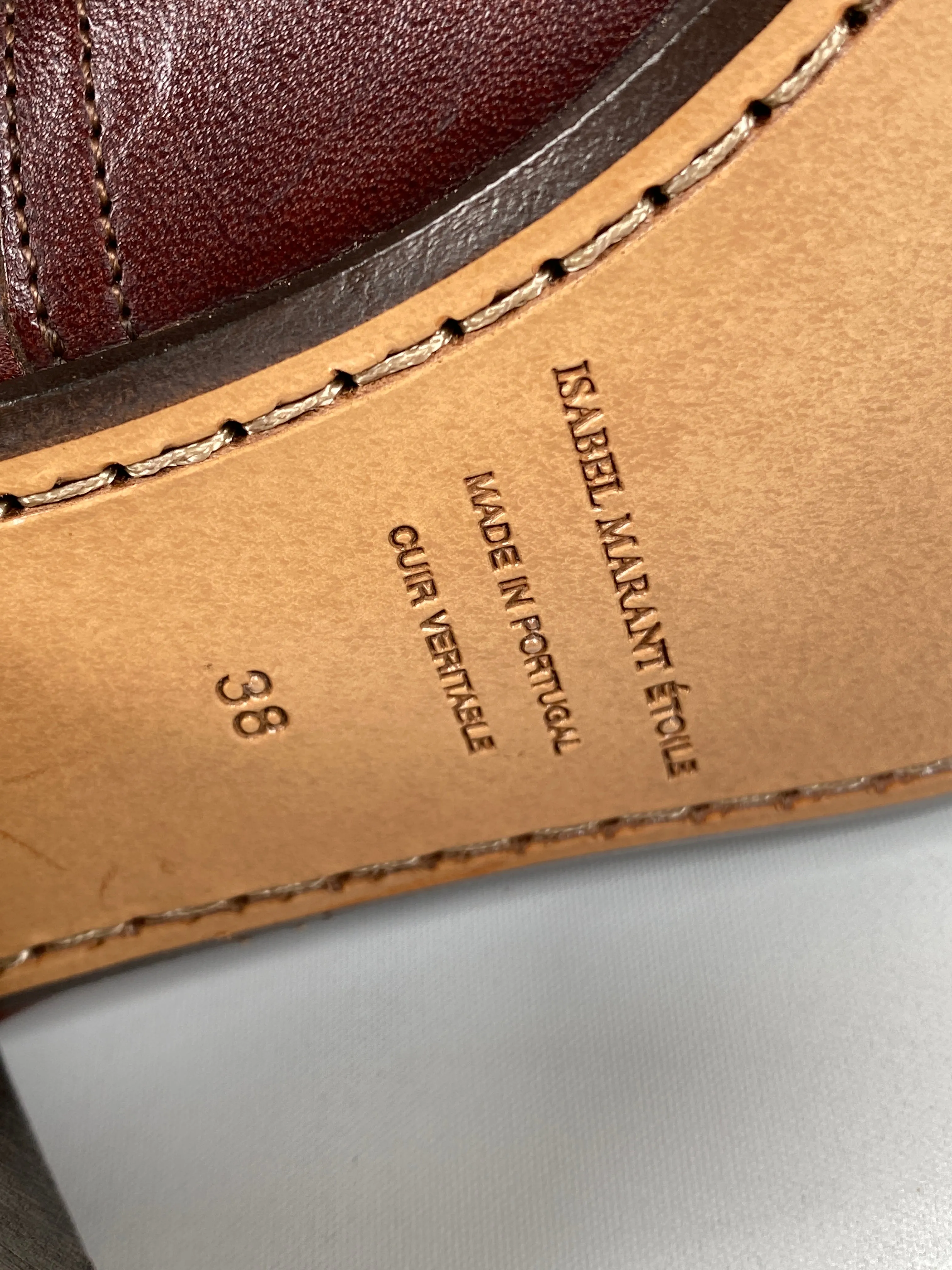 ISABEL MARRANT - DICKER COGNAC LEATHER ANKLE BOOTS - SZ 38 - NEW IN BOX