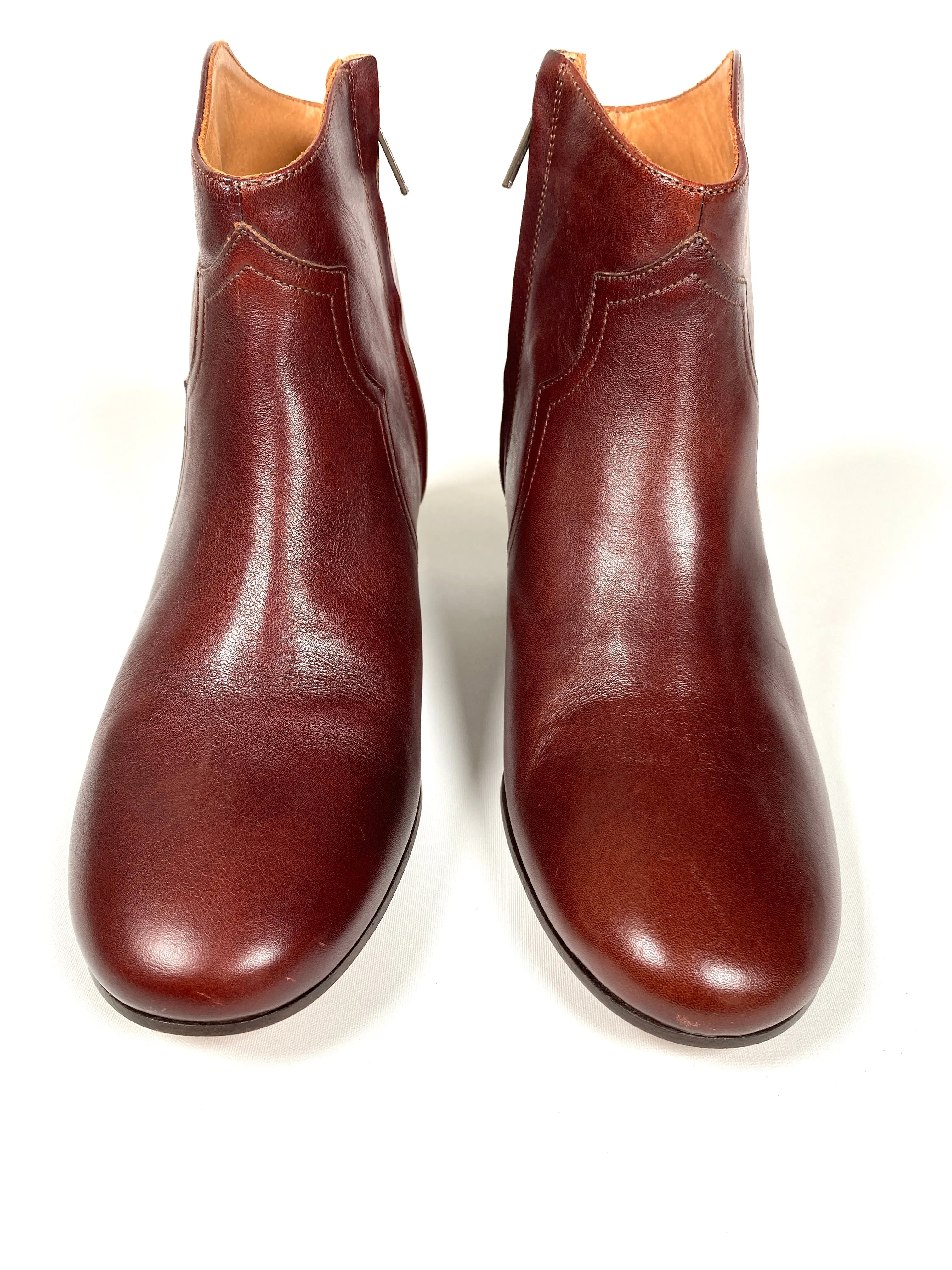 ISABEL MARRANT - DICKER COGNAC LEATHER ANKLE BOOTS - SZ 38 - NEW IN BOX