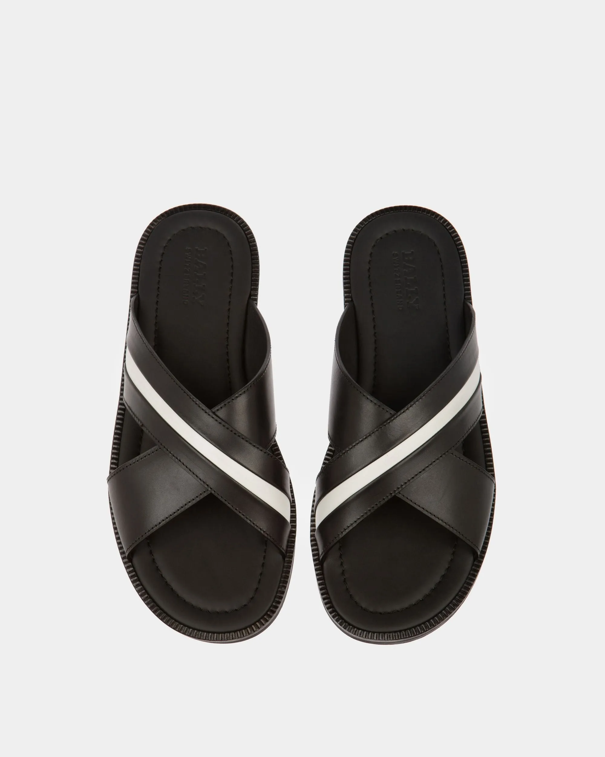 Jaabir Leather Sandals In Black