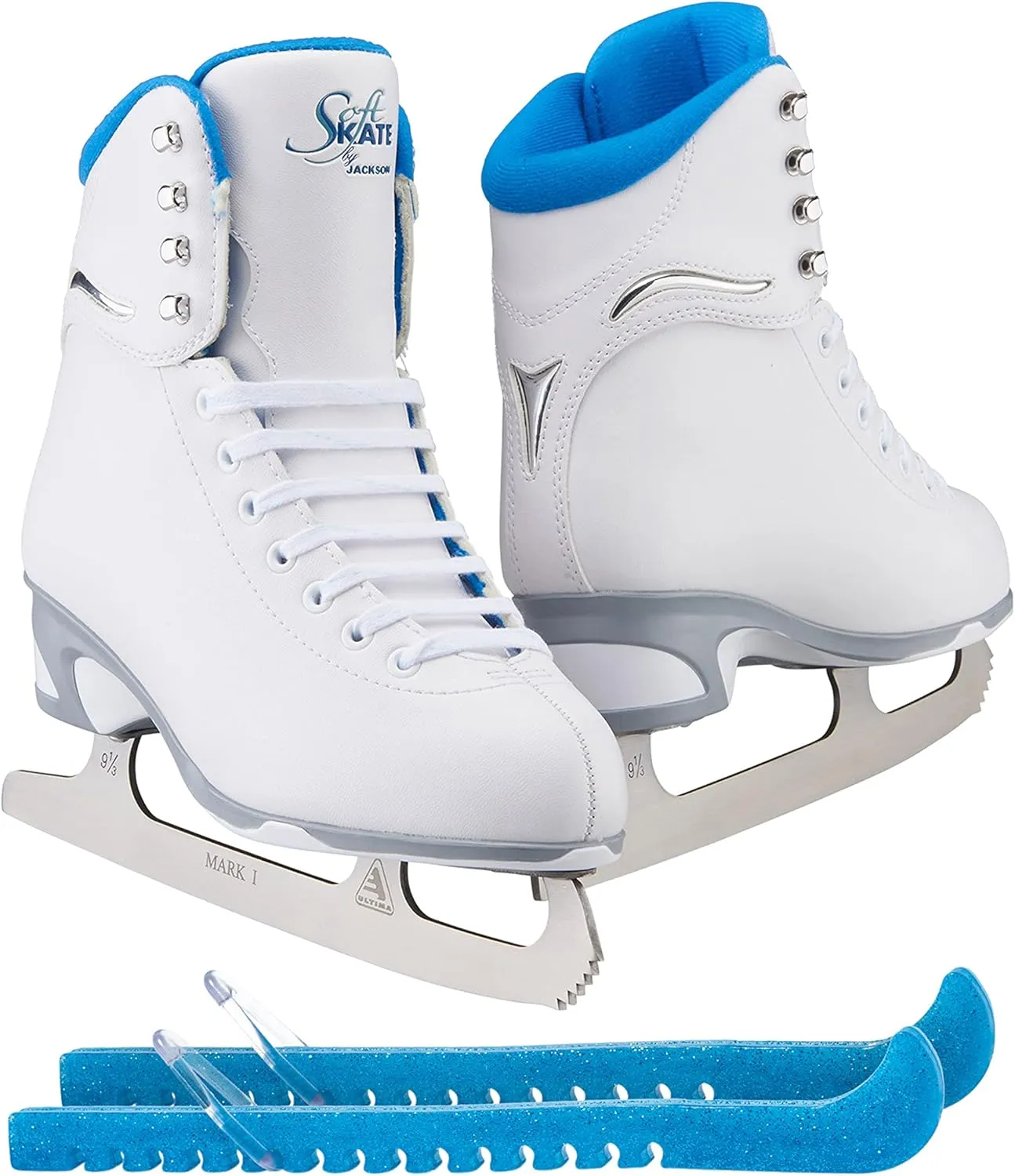Jackson Ultima Finesse JS180 / JS181 / JS184 Figure Ice Skates for Women and Girls Bundle with Guardog Skate Guards Improved, JUST LAUNCHED 2023