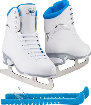 Jackson Ultima Finesse JS180 / JS181 / JS184 Figure Ice Skates for Women and Girls Bundle with Guardog Skate Guards Improved, JUST LAUNCHED 2023