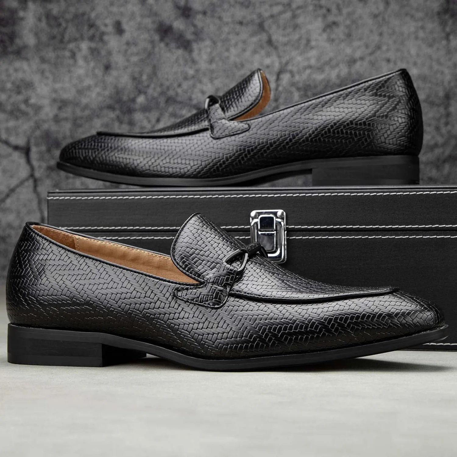 JITAI Mens Loafers Shoes Slip On Driving Shoes Casual Dress Loafer Business Fashion Shoes