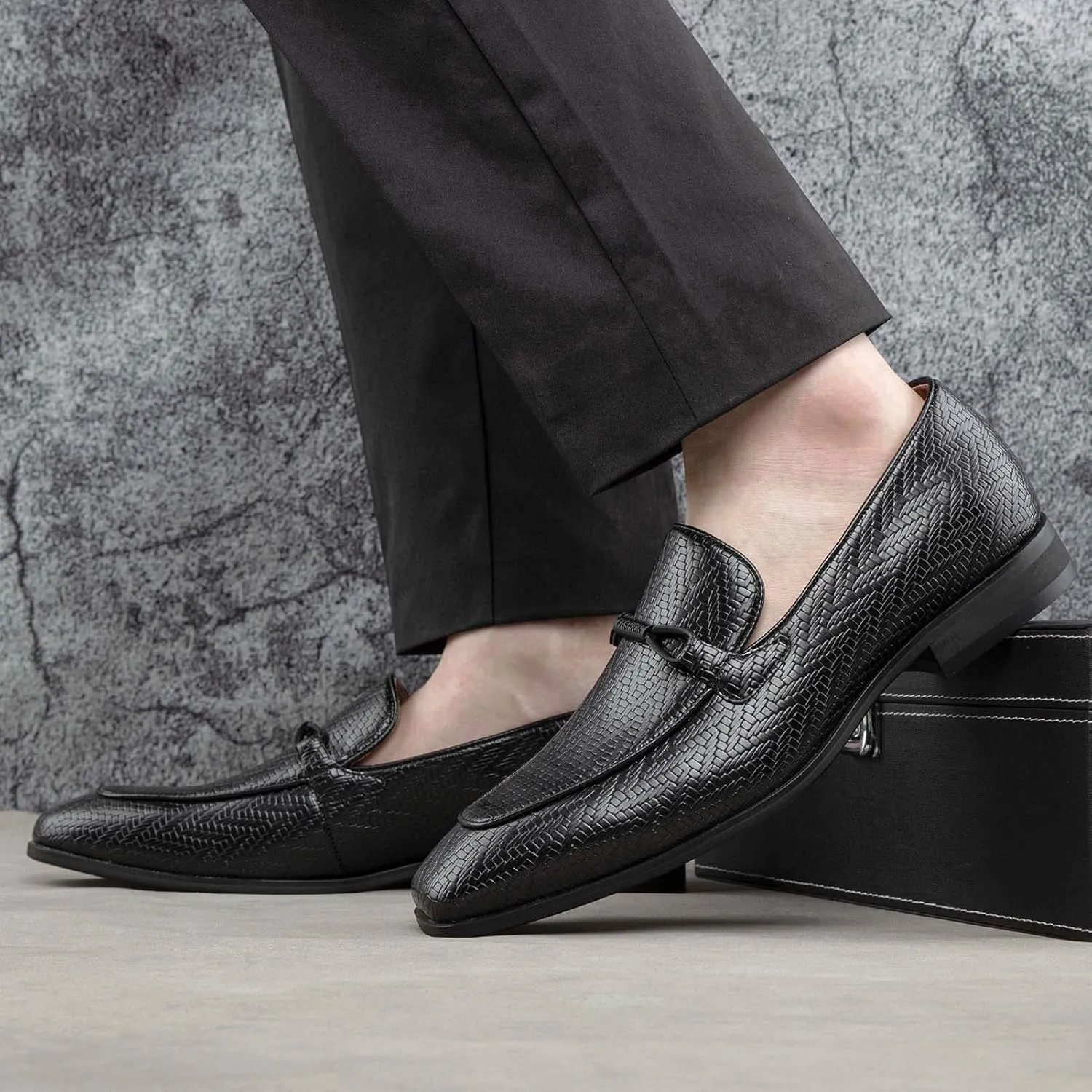 JITAI Mens Loafers Shoes Slip On Driving Shoes Casual Dress Loafer Business Fashion Shoes