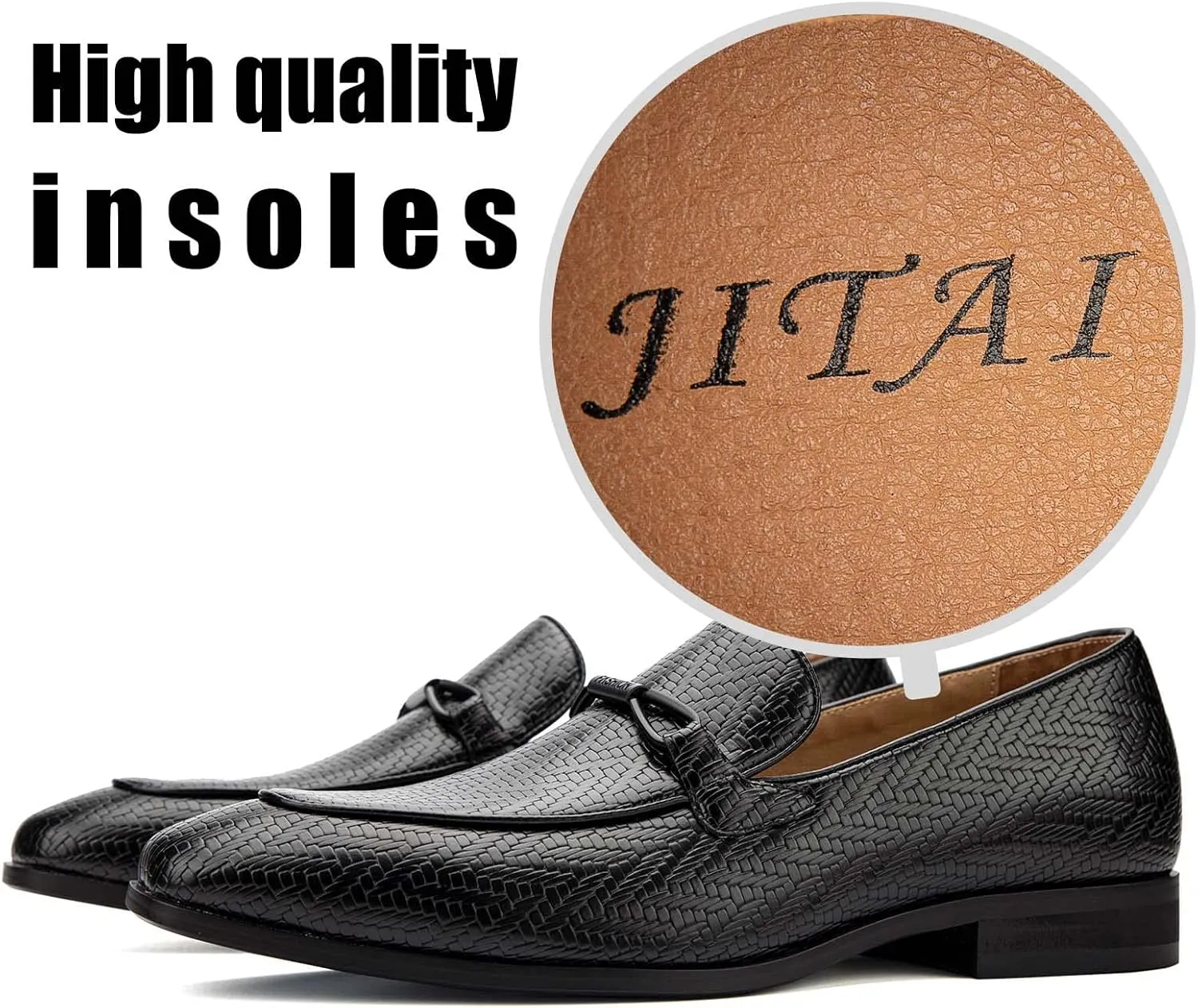 JITAI Mens Loafers Shoes Slip On Driving Shoes Casual Dress Loafer Business Fashion Shoes