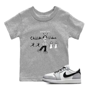 Jordan Sneaker Hot item Vibes 1 Kids Chillin - Air Grey Tees Refined SNRT Wolf