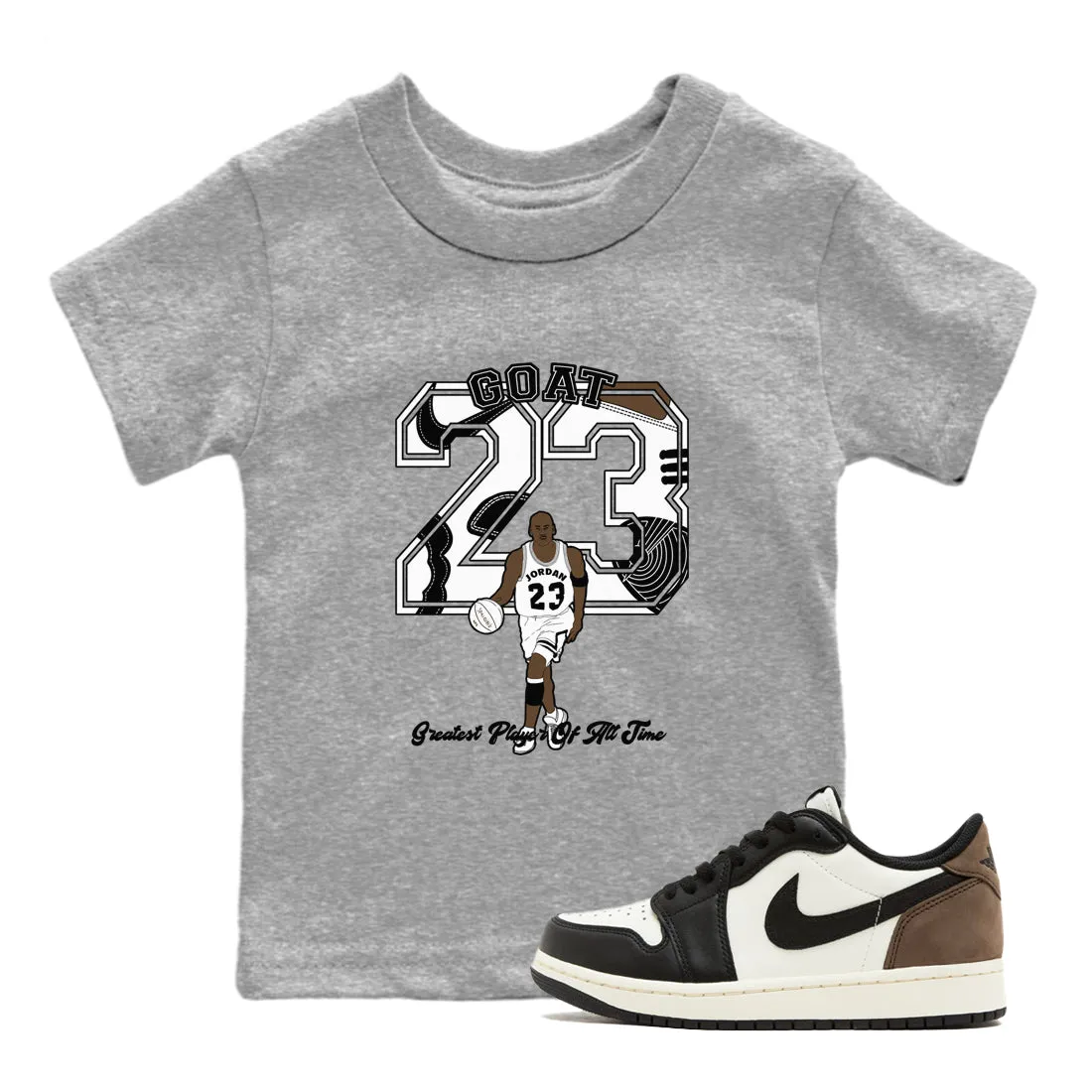 Jordan Wide assortment Player 1 - Sneaker Mocha Tees Air Instant access SNRT Kids Goat