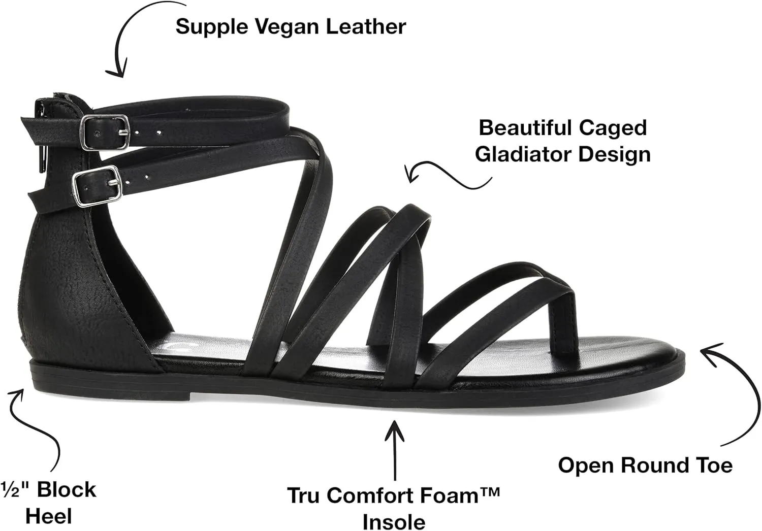 Journee Womens Zailie Tru Comfort Foam Flat Sandals