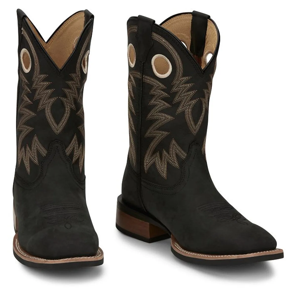 Justin Back Men Footwar Cowboy/Western Show Stopper 11" Western Color Black (#FN7122)