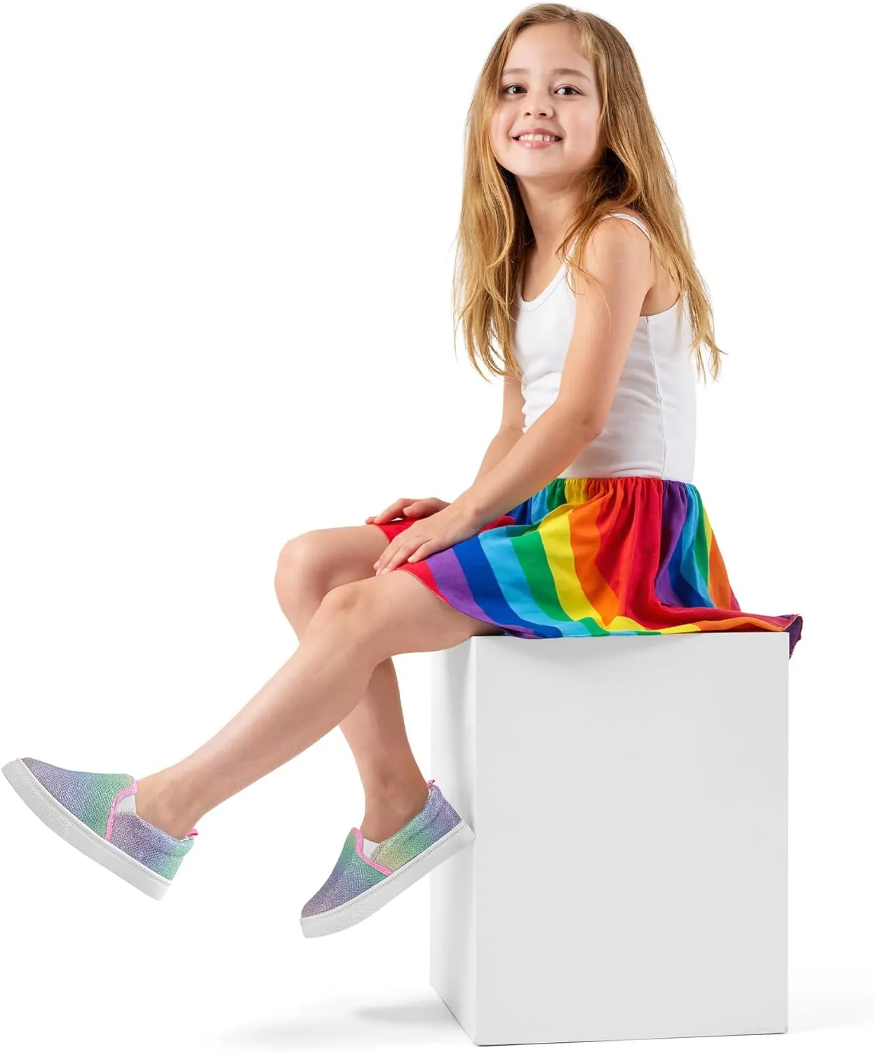 K KomForme Toddler Girls Boys Shoes Little Kids Slip on Canvas Sneakers for Running/Walking