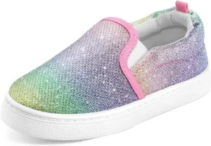 K KomForme Toddler Girls Boys Shoes Little Kids Slip on Canvas Sneakers for Running/Walking