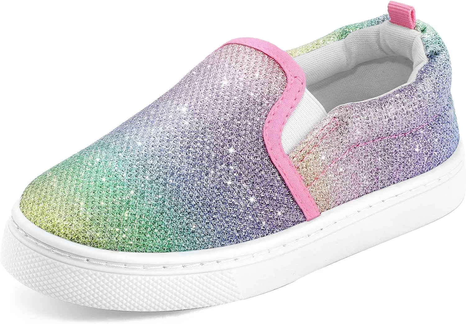 K KomForme Toddler Girls Boys Shoes Little Kids Slip on Canvas Sneakers for Running/Walking