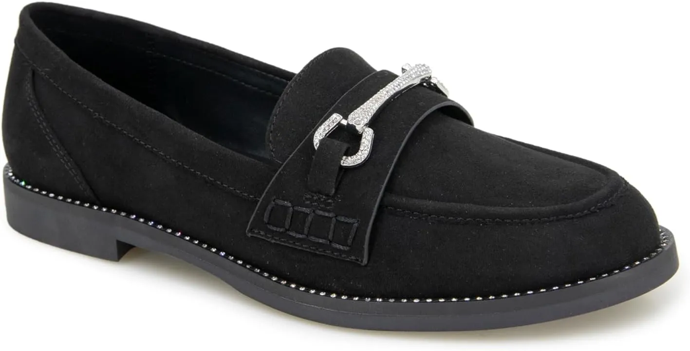 Kenneth Cole Reaction Women's Women's CADILA Loafer, Black Micro, 5.5