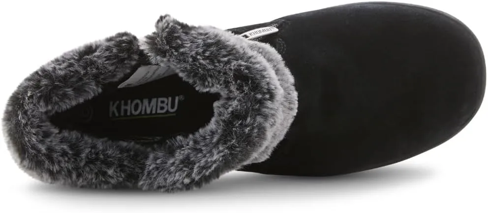 Khombu Women's Jessica Ankle Boots Faux Fur Shearling Lining for Cold Winter Weather