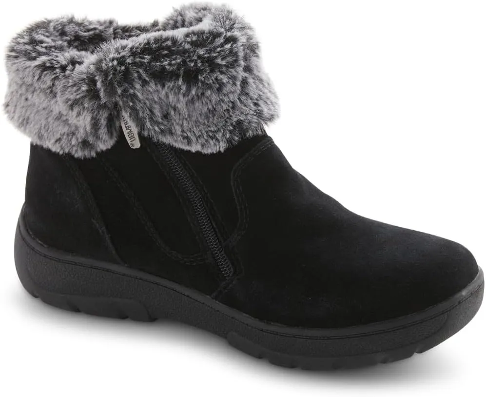 Khombu Women's Jessica Ankle Boots Faux Fur Shearling Lining for Cold Winter Weather