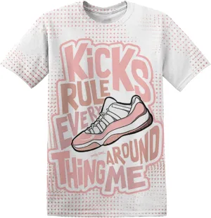 Kicks Rule 3D Unisex All Over Printed T-Shirt Matching Retro 11s Low Legend Pink for Men Women Unisex Streetwear Clothing Sneaker 3D Graphic Tee Design Printed