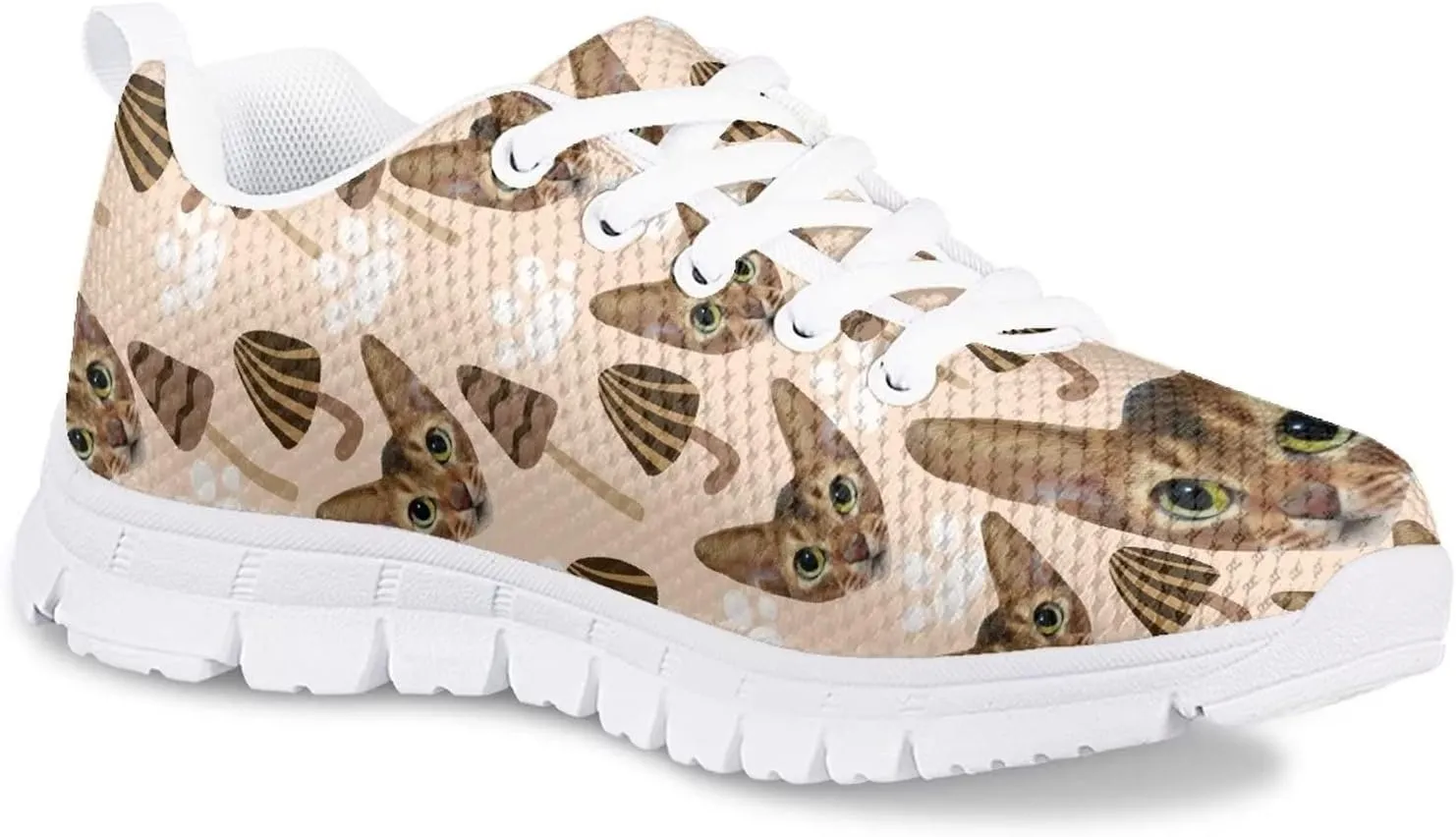 Kids Mesh Sneakers Graphic Cat Dog Print Cute Running Tennis Shoes for Girls and Boys
