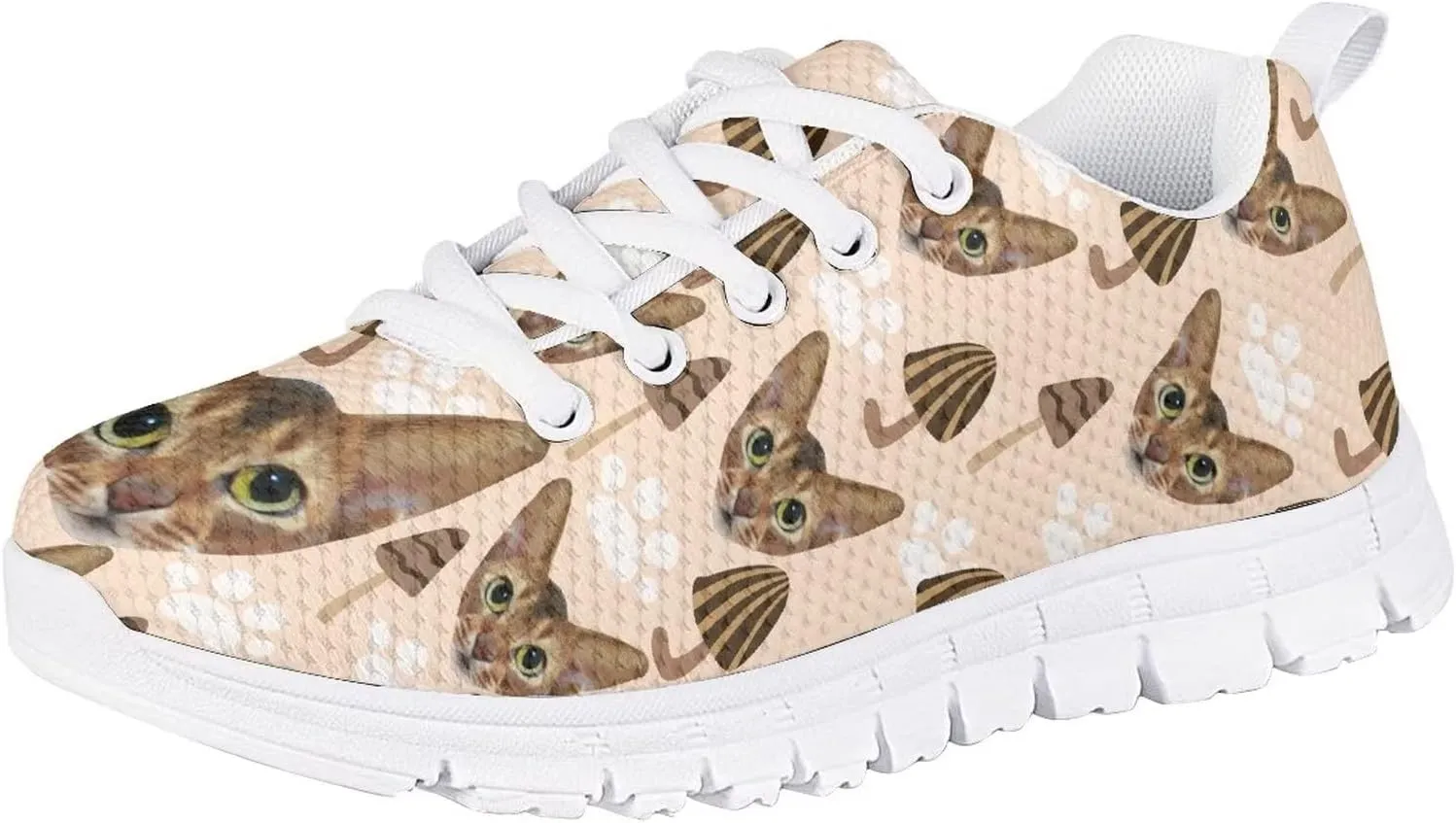 Kids Mesh Sneakers Graphic Cat Dog Print Cute Running Tennis Shoes for Girls and Boys