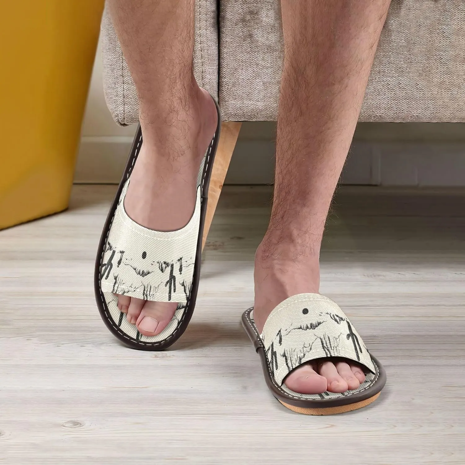 KLL Bathroom Shower Slippers Indoor and Outdoor Reusable Non-Slip Bedroom Slipper for Travel, Hotel, Party, Guests