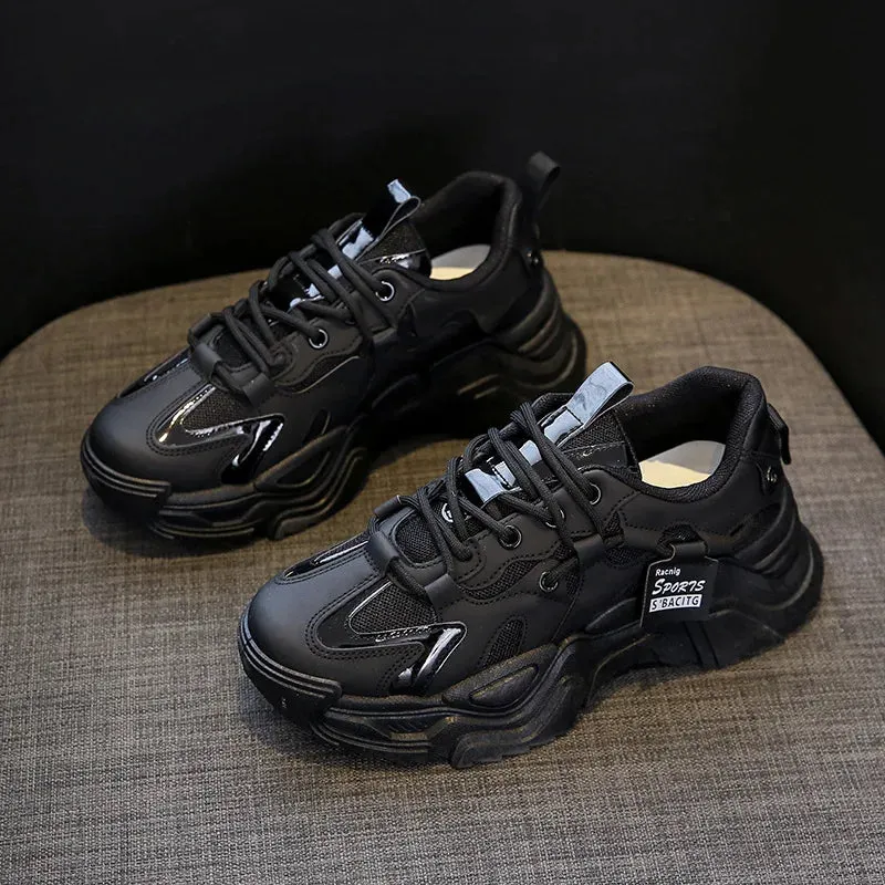 Korean Shoes Outdoor Lace-up Platform
