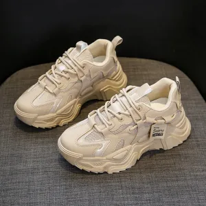 Korean Shoes Outdoor Lace-up Platform