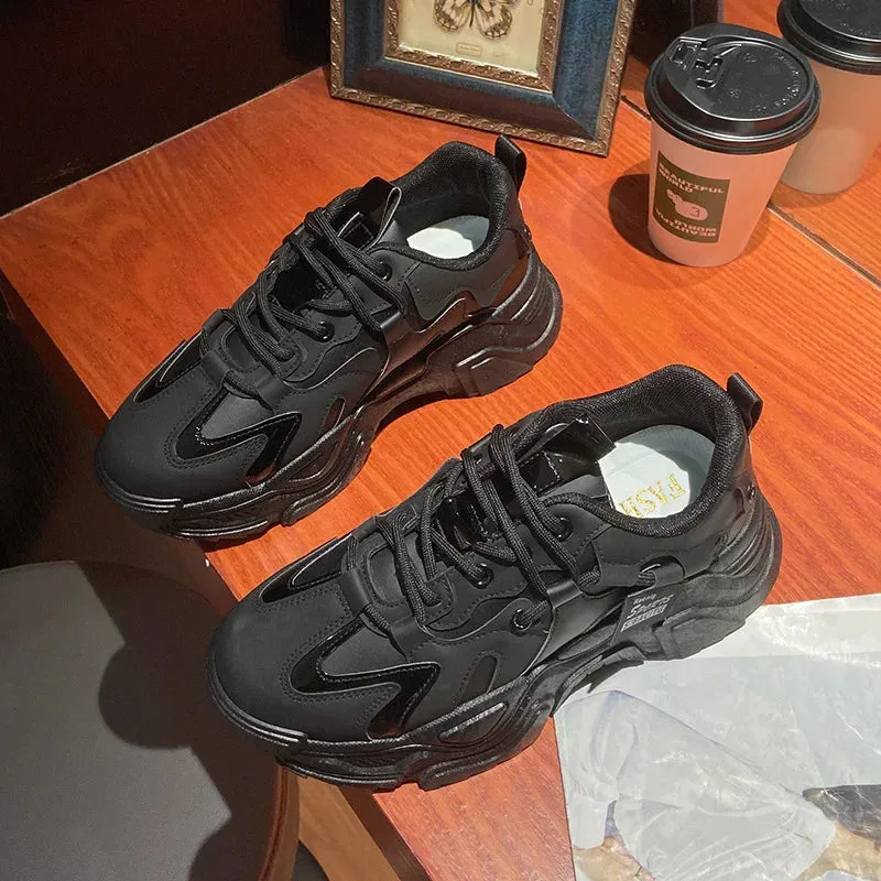 Korean Shoes Outdoor Lace-up Platform