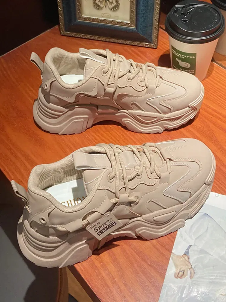 Korean Shoes Outdoor Lace-up Platform