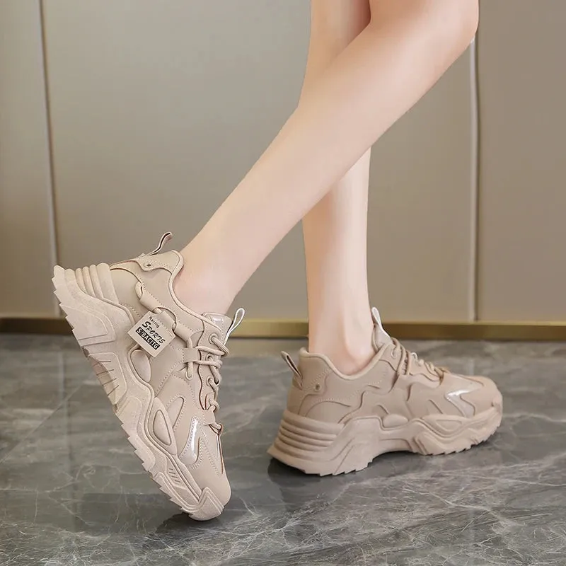 Korean Shoes Outdoor Lace-up Platform