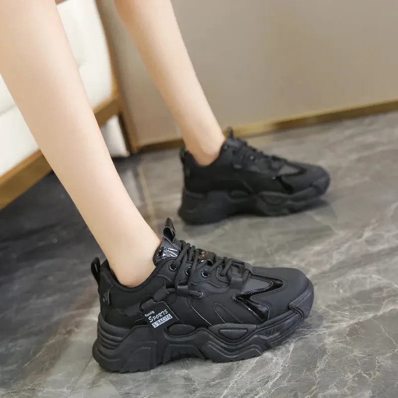 Korean Shoes Outdoor Lace-up Platform