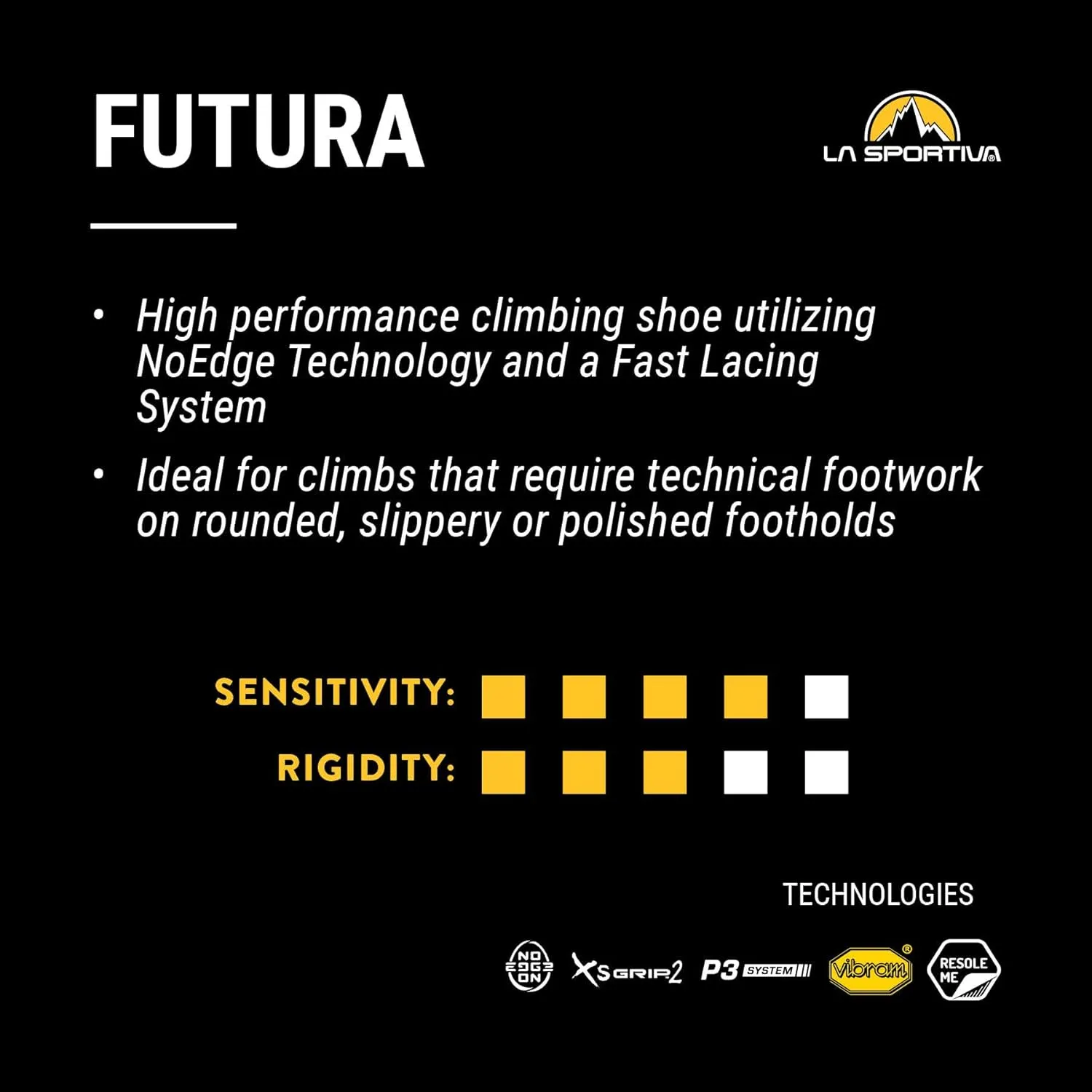 La Sportiva Mens Futura - Comfort/Performance Rock Climbing Shoe