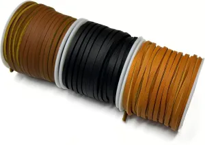 Latigo Leather Cord Shoe Laces 50 ft Spool | Leather String Boot Strip Cording for Jewelry Making Necklaces Pendants Bracelets DIY Crafts (Chieftan)
