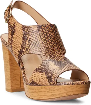 Lauren Ralph Lauren Feona Burnished Leather Sandal