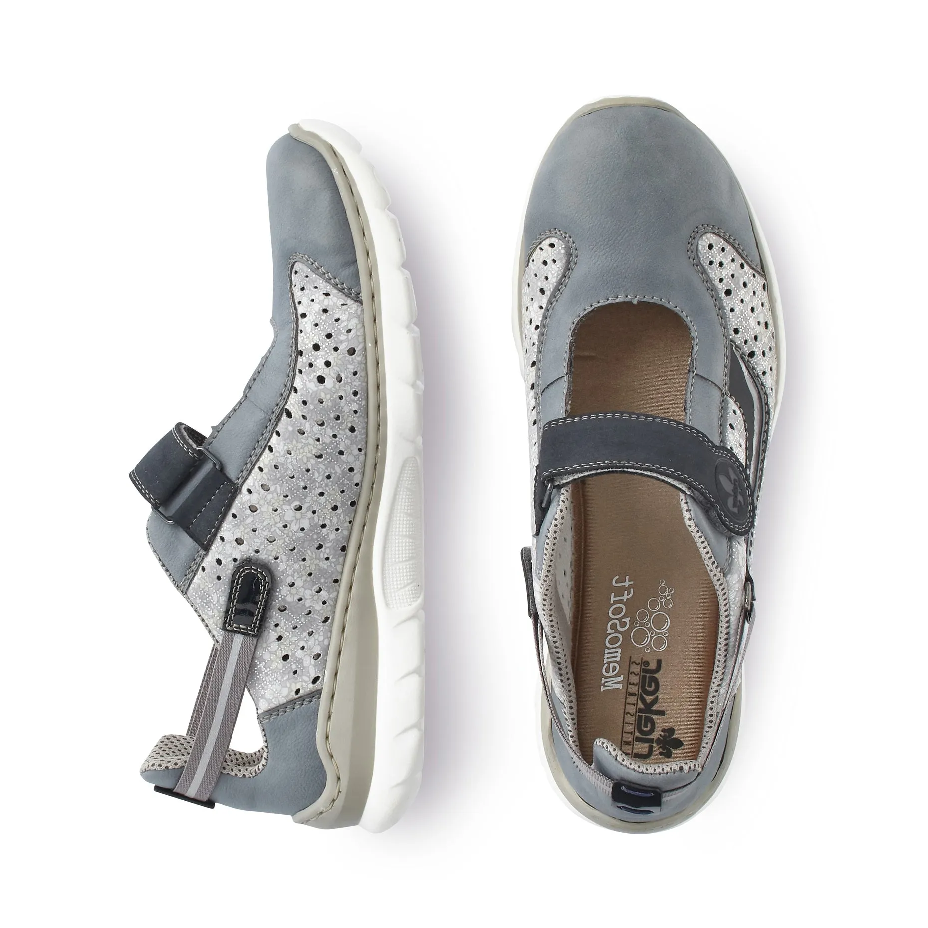 LDS STRAP WALKING SHOE - BLUE
