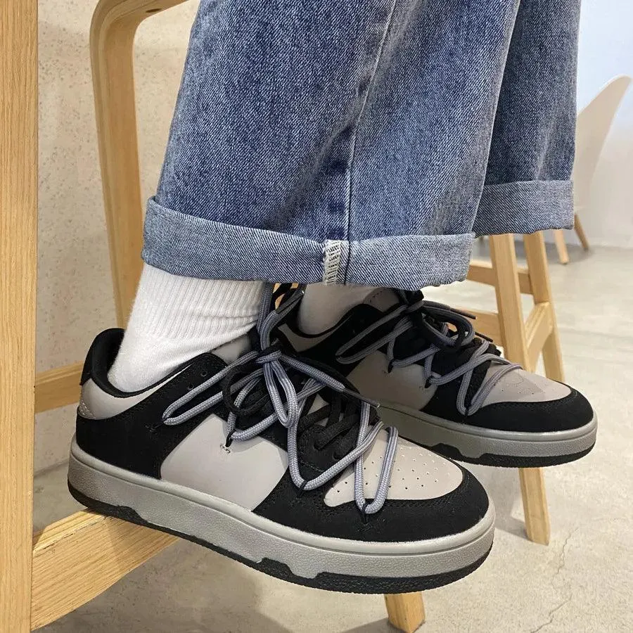 Leather Heart Detail Sneakers – Streetwear Style, Waterproof, Comfortable Fit