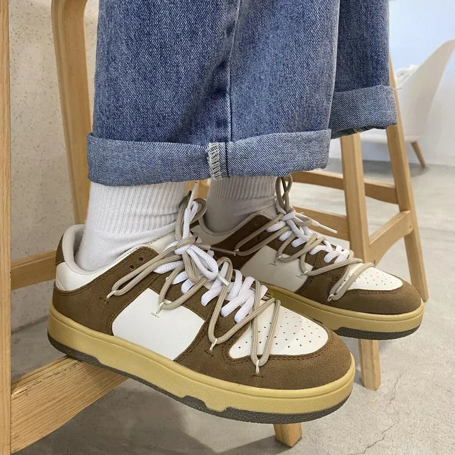 Leather Heart Detail Sneakers – Streetwear Style, Waterproof, Comfortable Fit