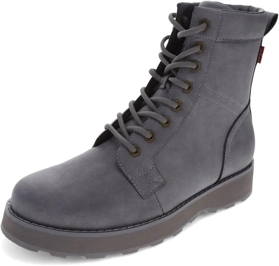 Levi's Mens Greyson UL Vegan Leather Lace Up Rugged Casual Boot, Grey Mono, 10 M