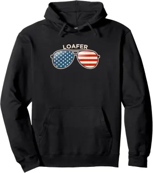 Loafer, AR Vintage US Flag Sunglasses Pullover Hoodie