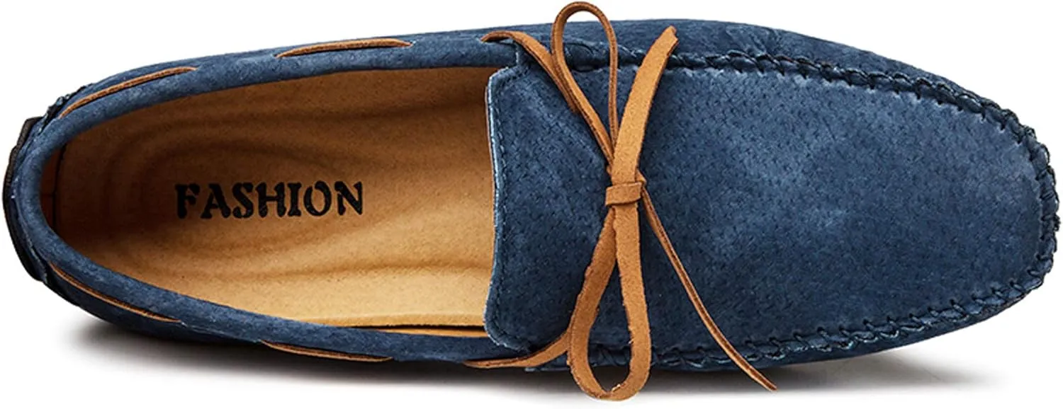 Loafers for Men Casual Moccasins Fashion Suede Lace Slip-on Dress Boat Driving Shoes