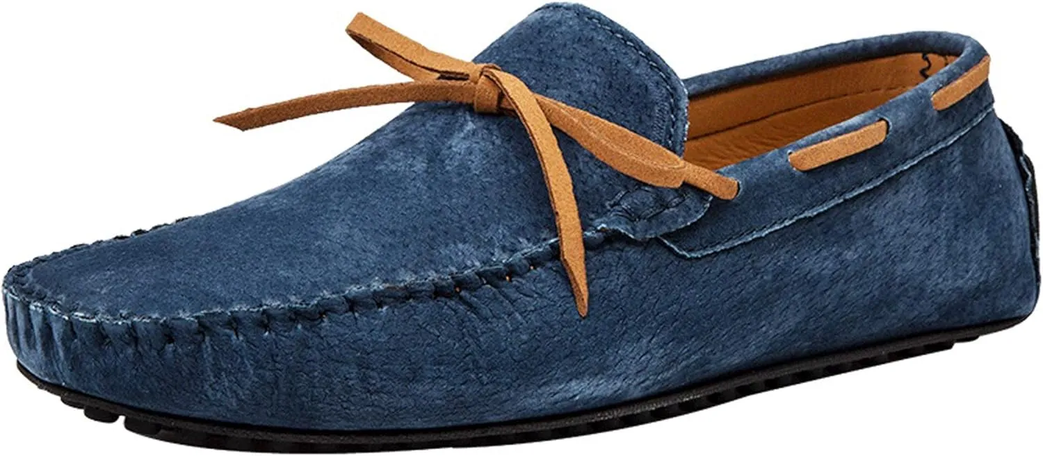 Loafers for Men Casual Moccasins Fashion Suede Lace Slip-on Dress Boat Driving Shoes