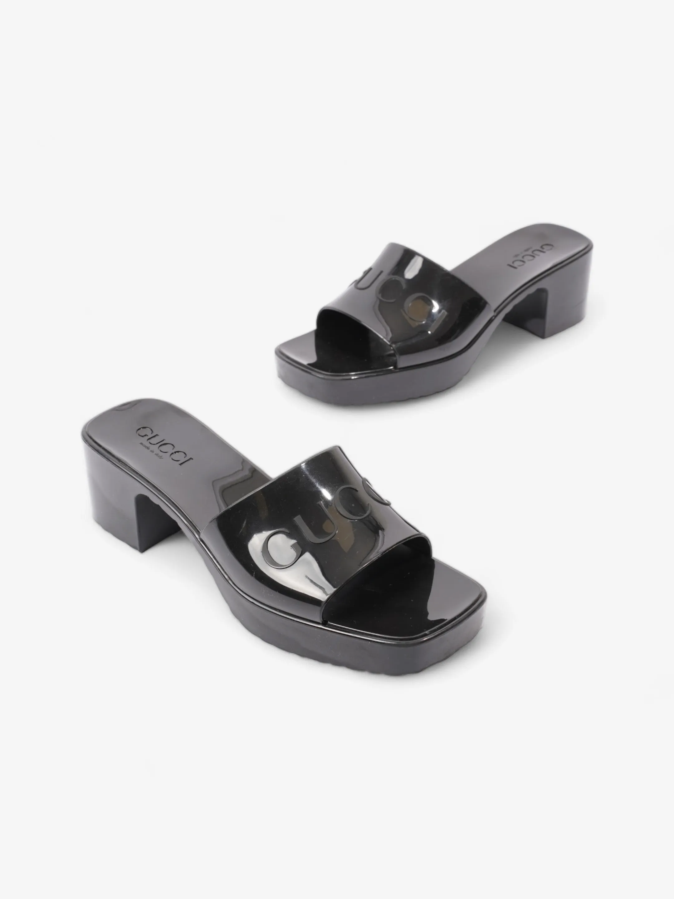 Logo Platform Slide Sandal 40mm Black Rubber EU 38 UK 5