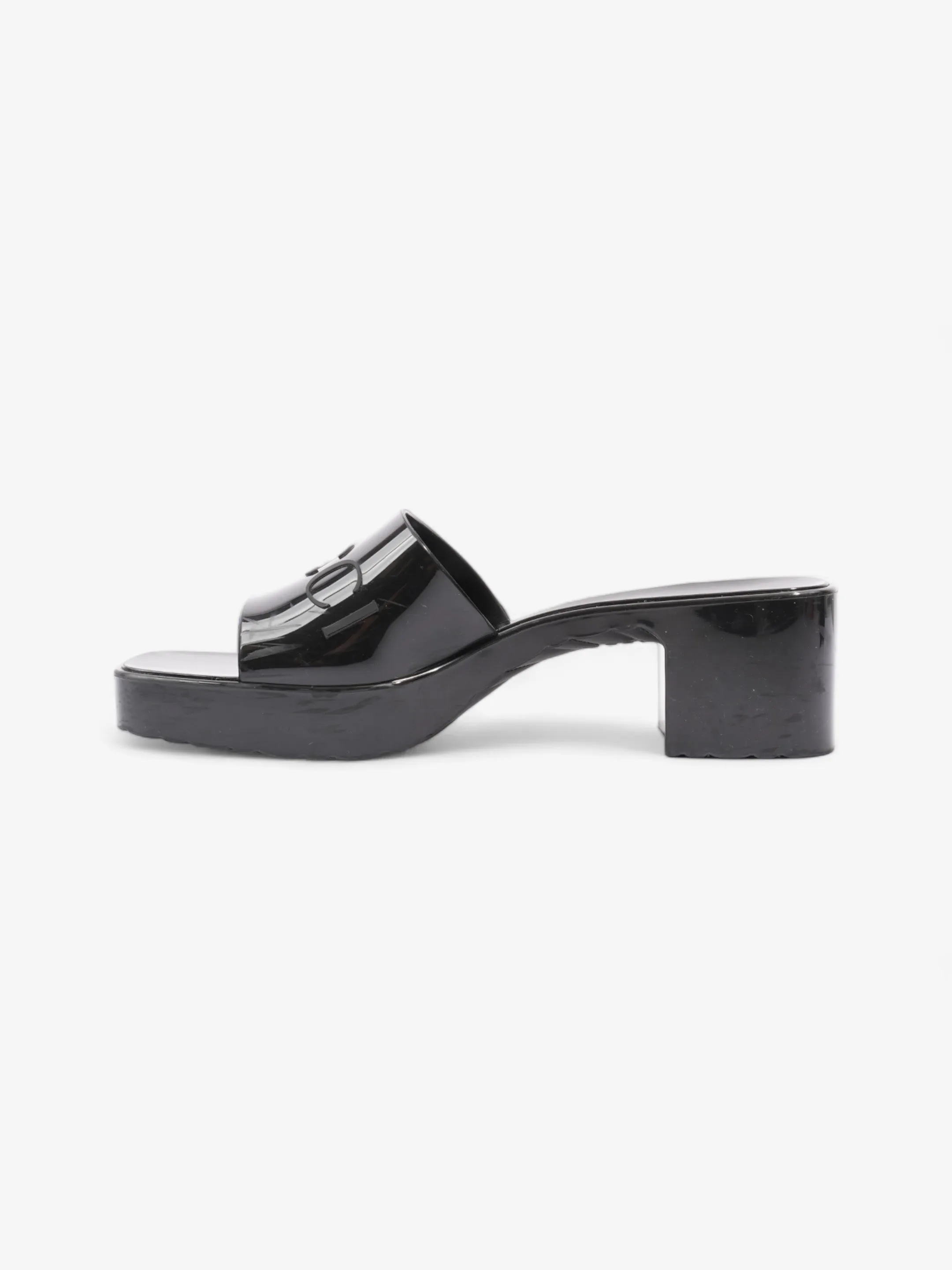Logo Platform Slide Sandal 40mm Black Rubber EU 38 UK 5