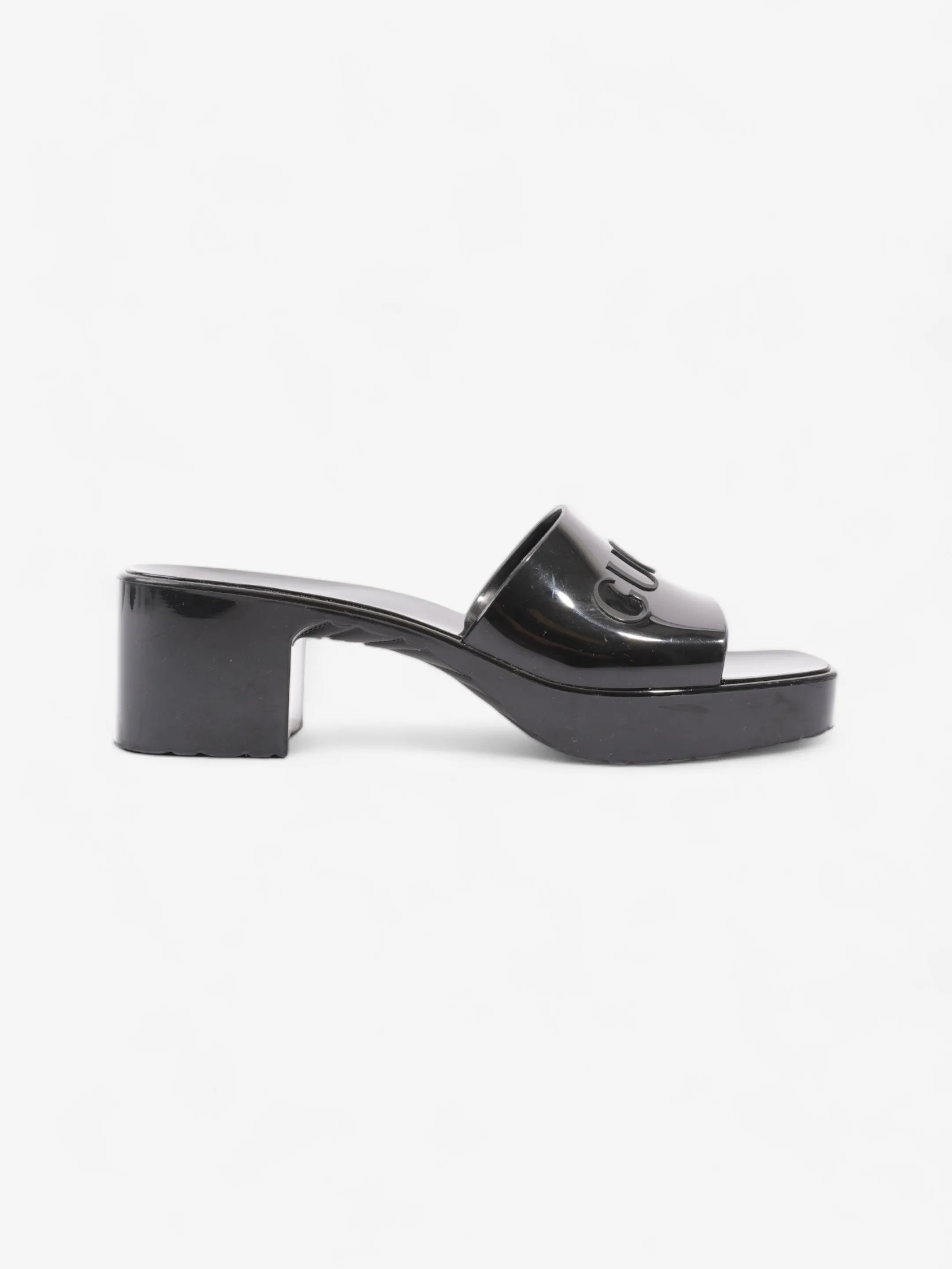 Logo Platform Slide Sandal 40mm Black Rubber EU 38 UK 5